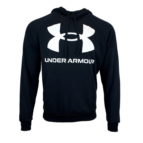 Under Armour NWT Women's MEDIUM BLACK‎ Rival Fleece Big Logo Hoodie LIGHTWEIGHT - Picture 1 of 10